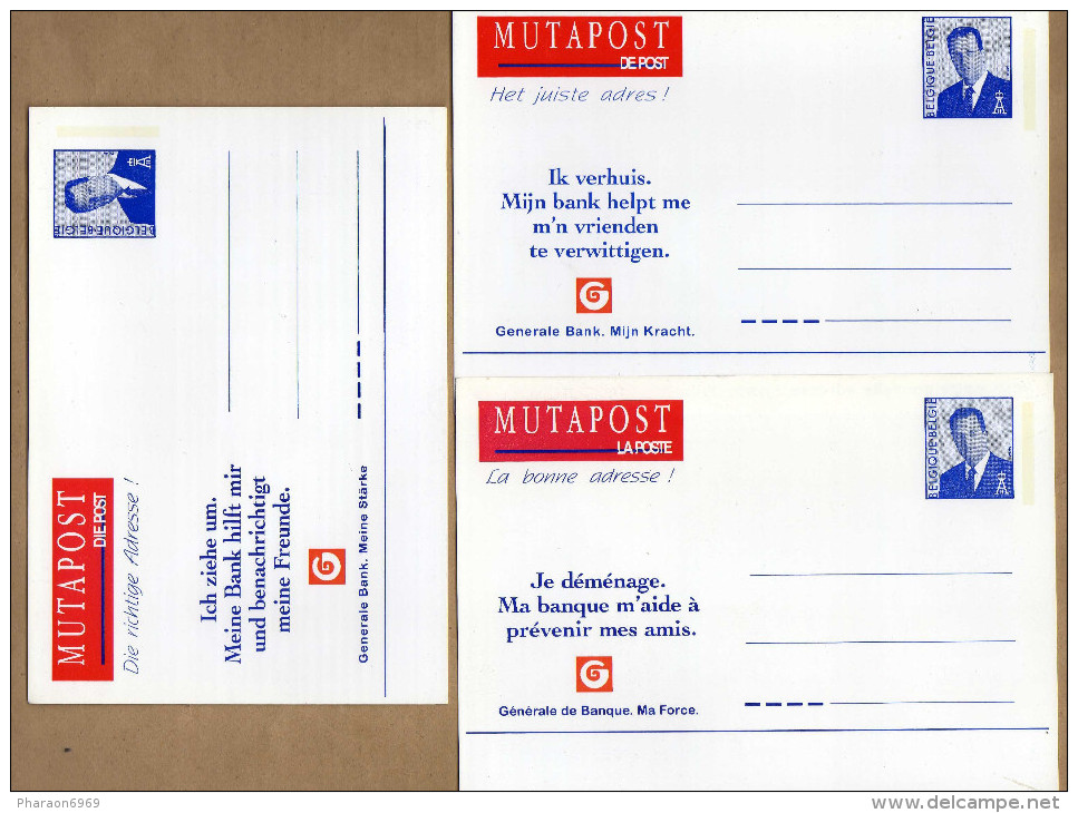 3 Cartes Entier Postal Mutapost - Addr. Chang.