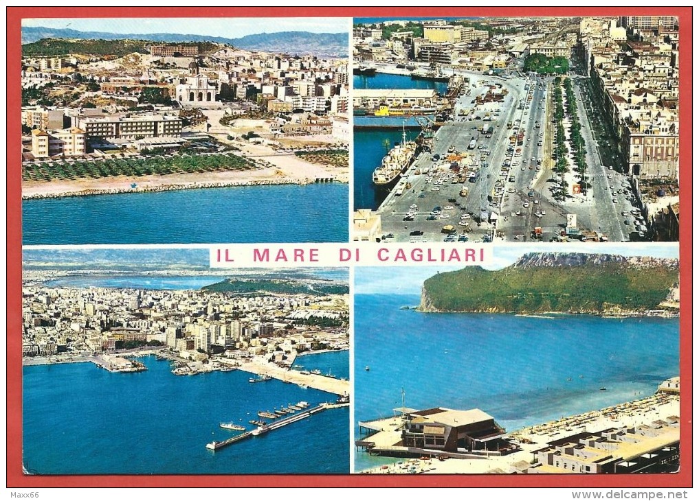 CARTOLINA VG ITALIA - CAGLIARI - Hotel Mediterraneo E Basilica N. S. Di Bonaria - Poetto - 10 X 15 - ANNULLO PRESENTE - Cagliari