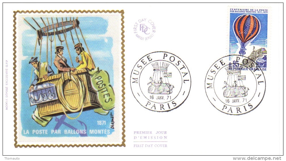 France  -  1er Jour  -  La Poste Par Ballons Montés  -   FDC - Airships