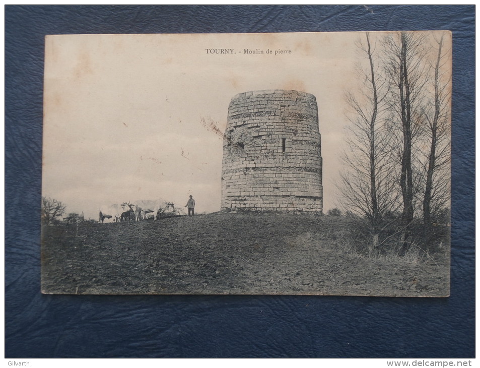 Tourny  Moulin De Pierre - Animée  -Boeufs - Ed. AL - Circulée 190? - L184 - Altri & Non Classificati