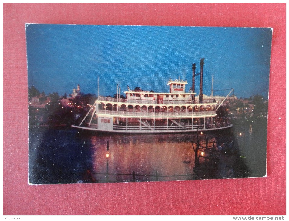 Disney > Disneyland   Mark Twain  Night Ride Paddle Wheel Steamboat Ref 1704 - Disneyland