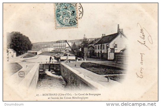 CPA MONTBARD - LE CANAL DE BOURGOGNE ET L'ENTREE DES USINES METALLURGIQUES - Montbard