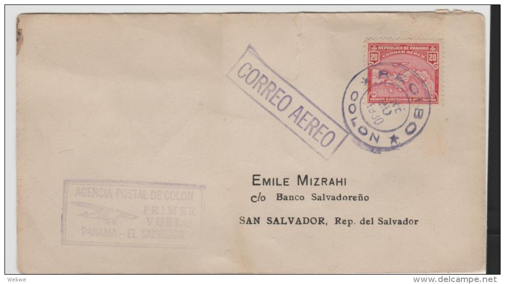 Pan069/ PANAMA -  Luftpost. 1. Flug Nach El Salvador 1930 - Panama