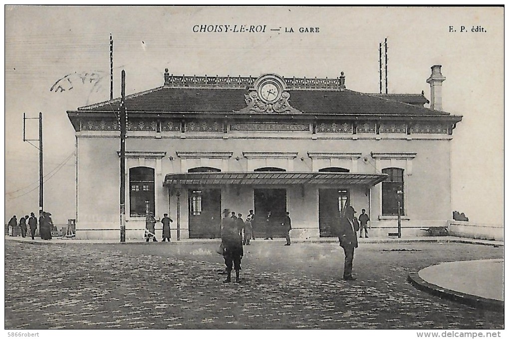 CARTE POSTALE ORIGINALE ANCIENNE 1905 : CHOISY LEROI ; LA GARE ; ANIMEE ; VAL DE MARNE (94) - Stazioni Senza Treni
