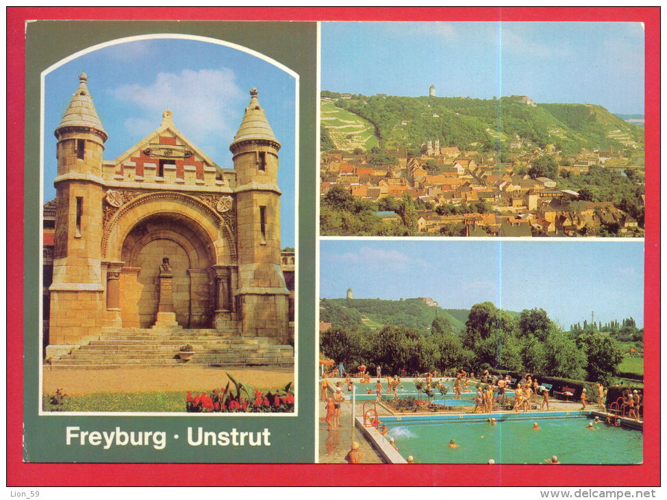 161692 / Freyburg - Unstrut - ( Kr. Nebra ) POOL Swimming , MONUMENT , PANORAMA - Germany Deutschland Allemagne Germania - Freyburg A. D. Unstrut