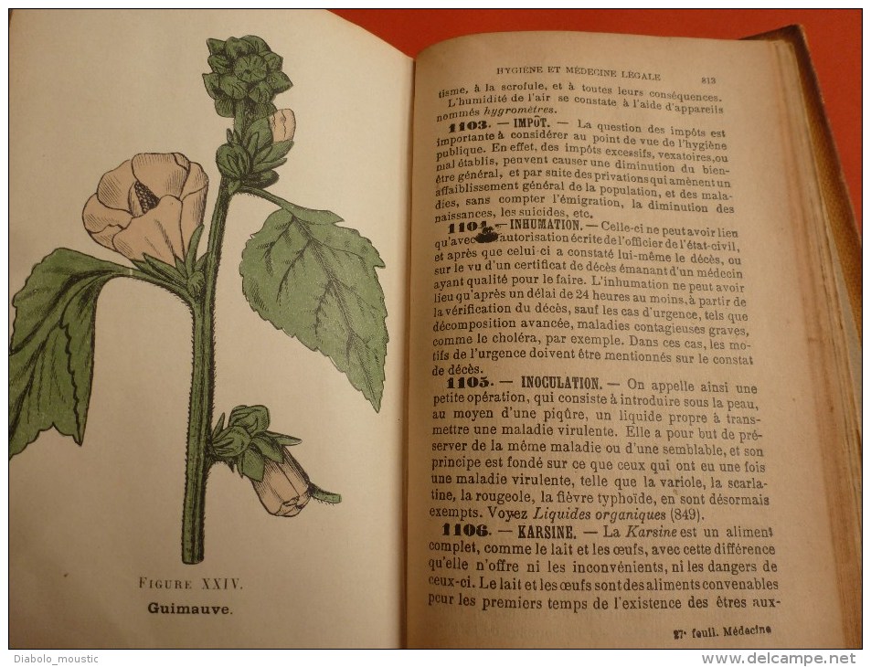 1913 Médecine :Traité théorie et pratique de médecine et pharm. usuelle hygiène et méd. légale av figures couleurs