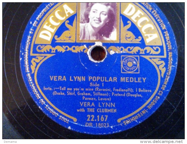 Decca 'Vera Lynn Popular Medley' 78 T - 78 T - Disques Pour Gramophone