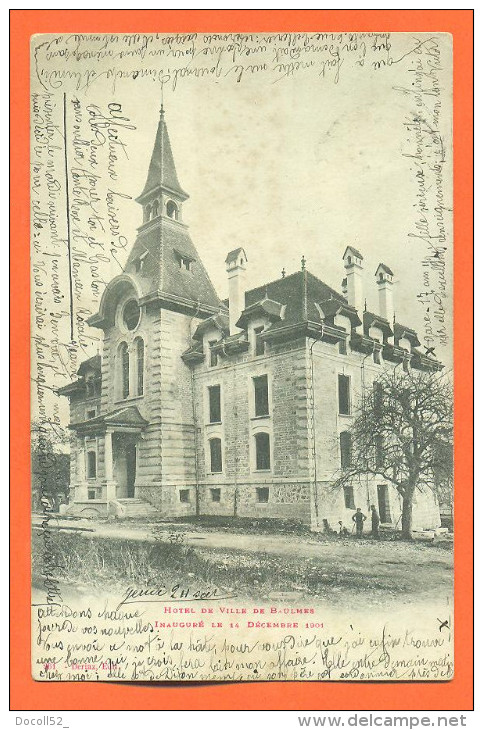 Suisse "  Hotel De Ville De Baulmes , Inauguré Le 14 Decembre 1901 "   Carte Precurseur - Baulmes