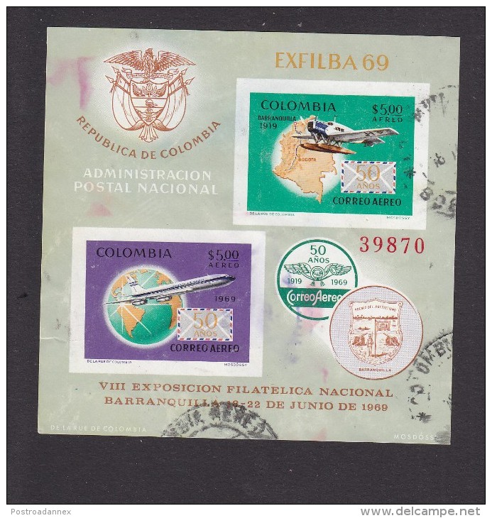 Colombia, Scott #C522, Used, 50th Anniversary Of AVIANCA, Issued 1969 - Colombia