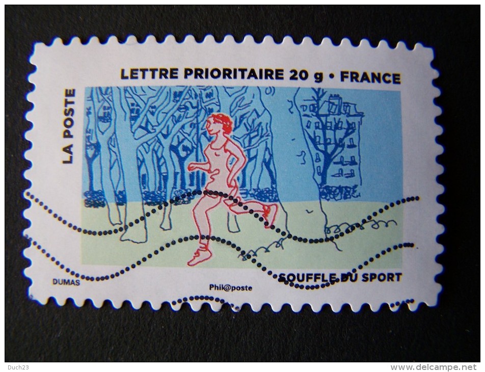 OBLITERE FRANCE ANNEE 2013 N°898 SOUFFLE DU SPORT SERIE DU CARNET LE TIMBRE FETE L´AIR AUTOADHESIF AUTOCOLLANT ADHESIF - Usati