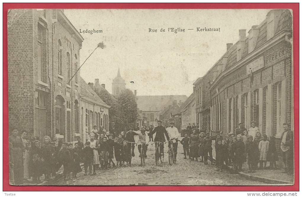 Ledegem - Kerkstraat - Geanimeerd - 1915 ( Verso Zien ) - Ledegem