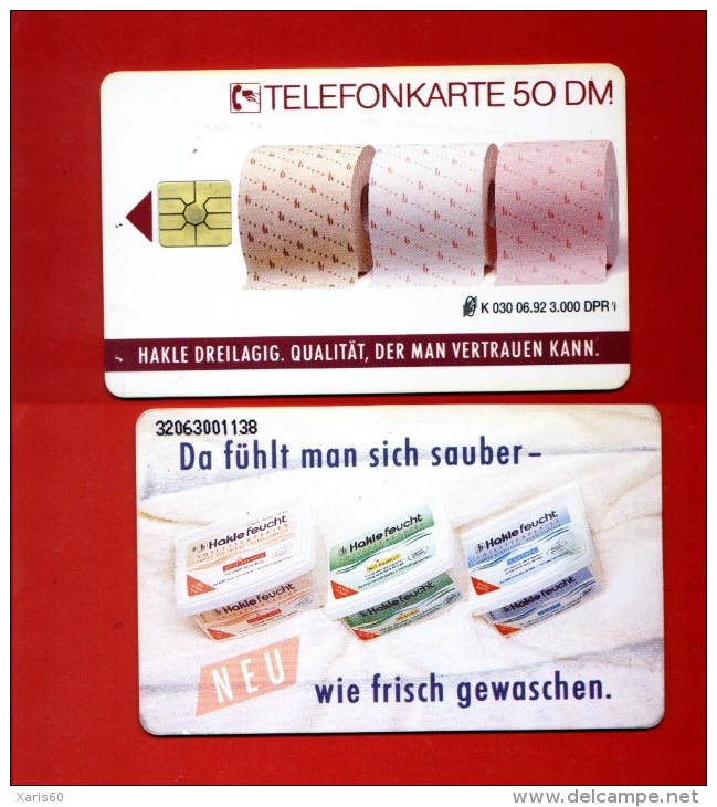 GERMANY: K-030 06/92 "Hakle Dreilagig" Rare (3.000ex). Used - K-Reeksen : Reeks Klanten