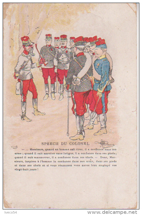 Guillaume  : Vers1900     "   Le Speech Du Colonel !" - Guillaume