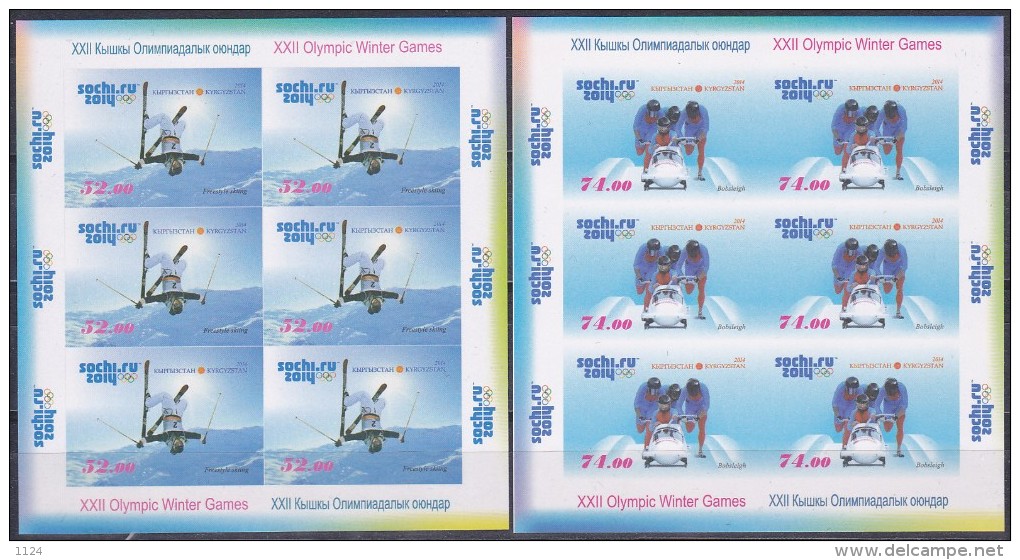 XXII Olympic Winter Games Sochi 2014 Kyrgyzstan 4 M/s Imperforated!!! - Winter 2014: Sochi