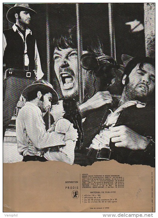 PUBLICITE DE  PRESSE -MANUEL D´EXPLOITATION - FILM CHARRO ! AVEC ELVIS PRESLEY -ANNEE 1969 - Publicité Cinématographique