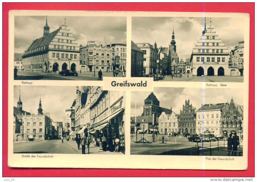 161715 / Greifswald - Rathaus  , DOM , STRASSE FREUNDSCHAFT , PLATZ FREUNDSCHAF - Germany Deutschland Allemagne Germania - Greifswald