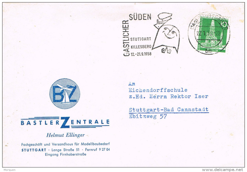 11672. Carta STUTTGART (Alemania Berlin) 1958. Gastlicher Süden - Briefe U. Dokumente