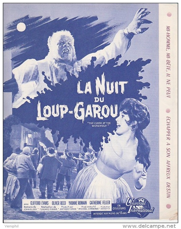 PUBLICITE DE  PRESSE -MANUEL D´EXPLOITATION - FILM : LA NUIT DU LOUP -GAROU - ANNEE 1961 - Publicité Cinématographique