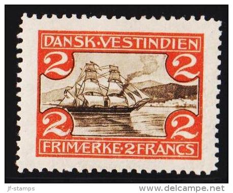 1905. St. Thomas Harbour. 2 Fr. Brown/red. Broken Frame Over A In FRANCS.  (Michel: 36) - JF127967 - Danish West Indies