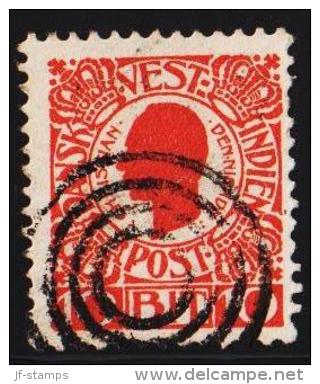 1905. Chr. IX. 10 Bit Red. 4-Ringstempel. (Michel: 30) - JF127946 - Danish West Indies