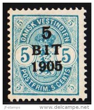 1905. Surcharge. 5 BIT On 5 C. Blue. (Michel: 39) - JF127958 - Danish West Indies