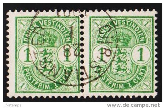 1903. Coat-of-Arms Type. 1 C. Green. CHRISTIANSTED 28. 1. 1901. (Michel: 21) - JF127921 - Danish West Indies
