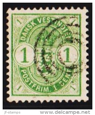 1903. Coat-of-Arms Type. 1 C. Green. 4-Ringstempel. (Michel: 21) - JF127925 - Danish West Indies