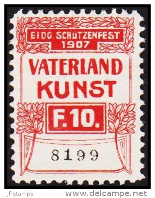1907. EIGD. SCHÜTZENFEST 1907. VATERLAND KUNST. F. 10 (Michel: ) - JF128003 - Revenue Stamps