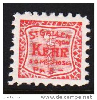 1904. ST. GALLEN KEHR 50 M. 10 Sch. Fr 5. (Michel: ) - JF128052 - Revenue Stamps