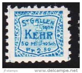 1904. ST. GALLEN KEHR 50 M. 10 Sch. Fr .2,50. (Michel: ) - JF128063 - Revenue Stamps