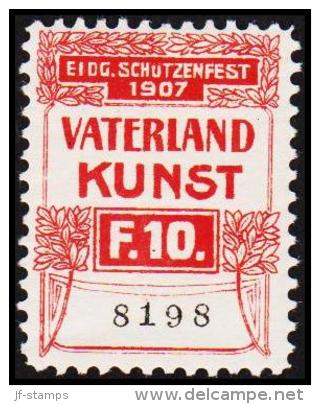 1907. EIGD. SCHÜTZENFEST 1907. VATERLAND KUNST. F. 10 (Michel: ) - JF128001 - Fiscale Zegels