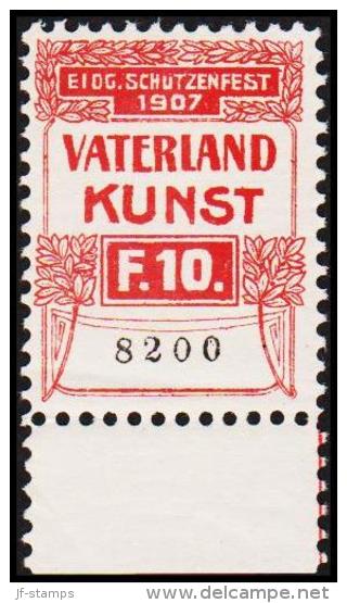 1907. EIGD. SCHÜTZENFEST 1907. VATERLAND KUNST. F. 10 (Michel: ) - JF128004 - Revenue Stamps