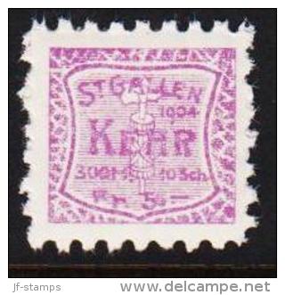1904. ST. GALLEN KEHR 300 M. 10 Sch. Fr. 5. (Michel: ) - JF128046 - Revenue Stamps