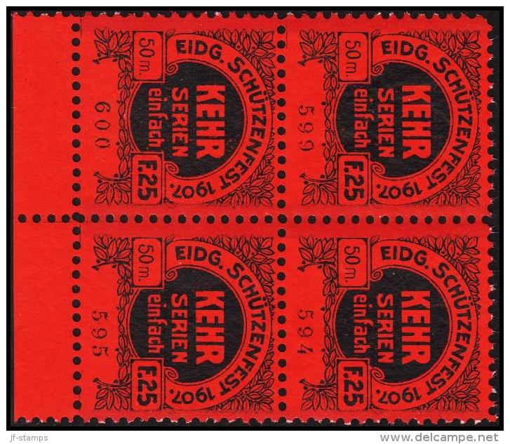 1907. EIGD. SCHÜTZENFEST 1907. KEHR SERIEN Einfach. 50 M. F. 25. 4 Ex. (Michel: ) - JF128018 - Revenue Stamps