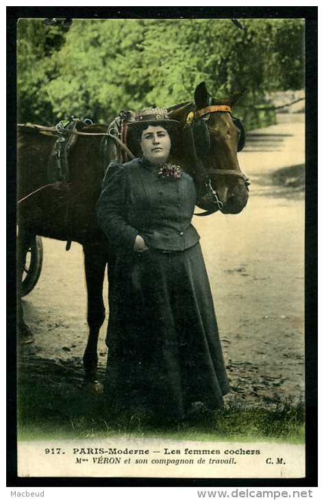 75 - Les Femmes Cochers - Mme VÉRON Et Son Compagnon De Travail - Artisanry In Paris