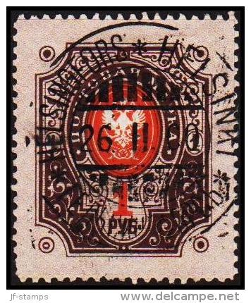 1891. Russian Type With Rings. 1 Mk. Dark Brown/brown-orange. LUX HELSINGFORS 26. II. 00. (Michel: 45) - JF128123 - Neufs