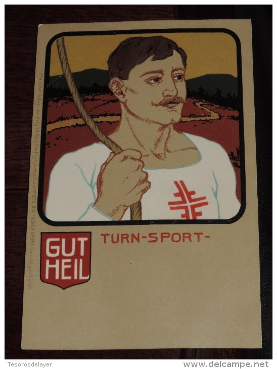 Kunstler Postkarten, Deutscher Sport, TURN SPORT, Serie Nº 1070, 1900 Meissner & Buch, Art Nouveau, No Circulada - 1900-1949