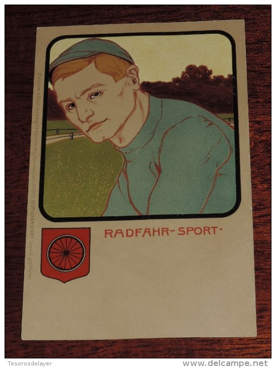 Kunstler Postkarten, Deutscher Sport, RADFAHR SPORT, Serie Nº 1070, 1900 Meissner & Buch, Art Nouveau, No Circulada - 1900-1949