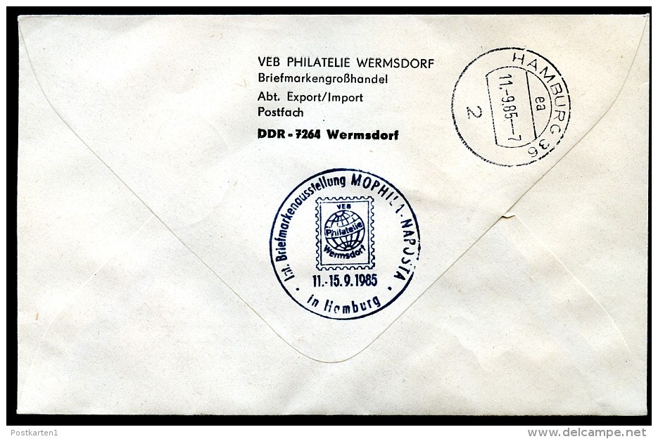DDR U2-1b-85 C1-b UMSCHLAG Burgen Der DDR ZUDRUCK MOPHILA HAMBURG  Gebraucht 1985 - Privé Briefomslagen - Gebruikt