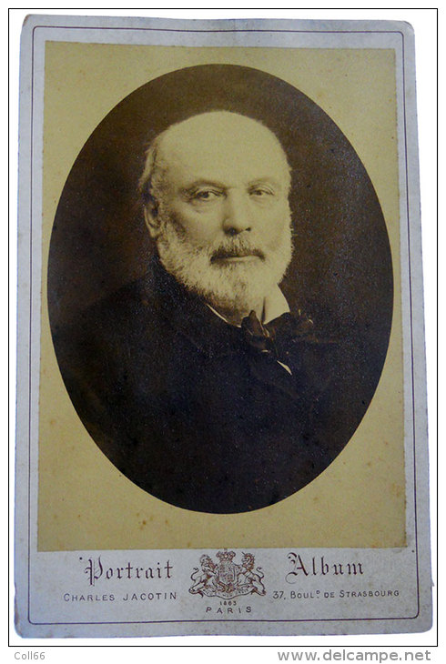 Photographie Jules Grevy Par Charles Jacotin Sur Carton 10.8x16.5cm Cachet Encre Au Dos Ancienne Maison Martinet Paris - Anciennes (Av. 1900)