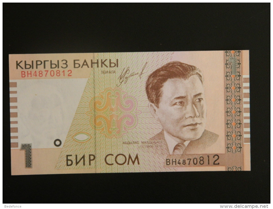 Billet - Kirghizistan - Valeur Faciale : 1 Som - 1999 - Jamais Circulé - Motif : Instruments De Musique, Maldybayev A - Kirgizïe