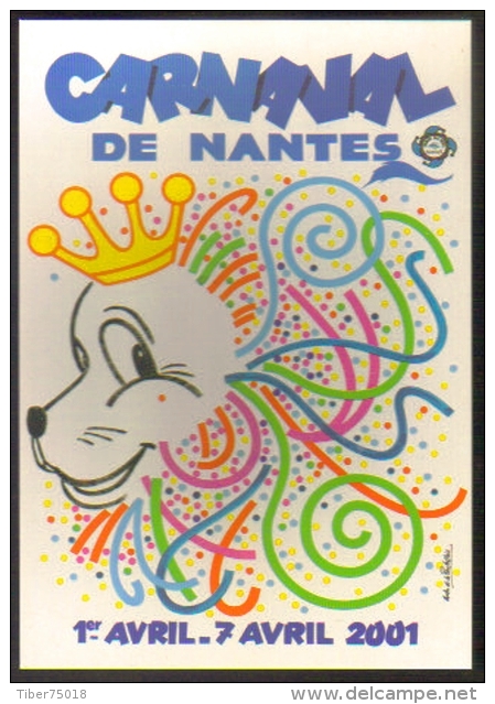 Carte Postale "Cart'Com" (2001) - Carnaval De Nantes (illustration Charles De La Pastellière) - Carnaval