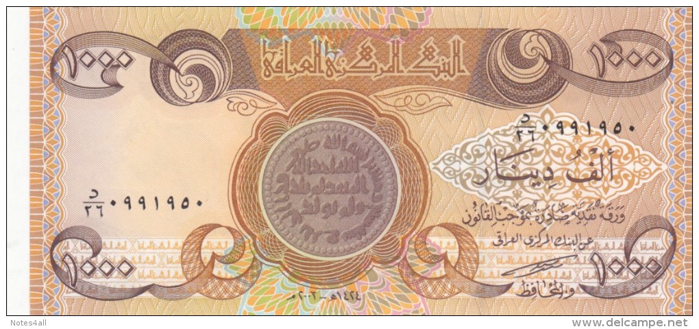 IRAQ 1000 DINARS 2003 P-93 UNC */* - Irak