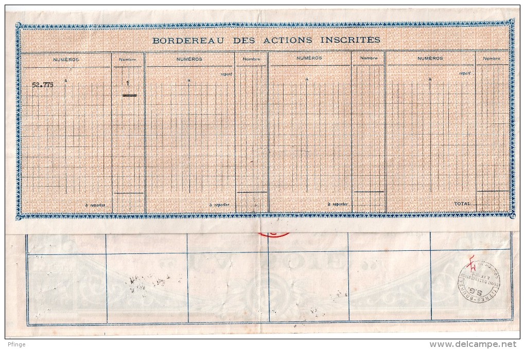 " La Soie" - Certicat D'inscription D'actions Nominatives De Deux Cent Francs - Textile