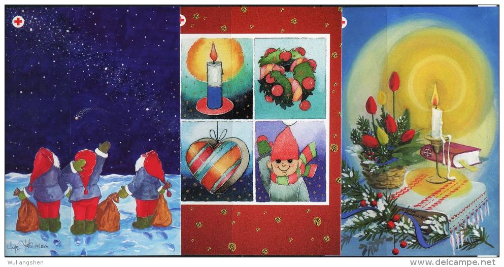 PA1442 Aland 2004 Christmas Santa Claus 3v Postcard MNH - Aland