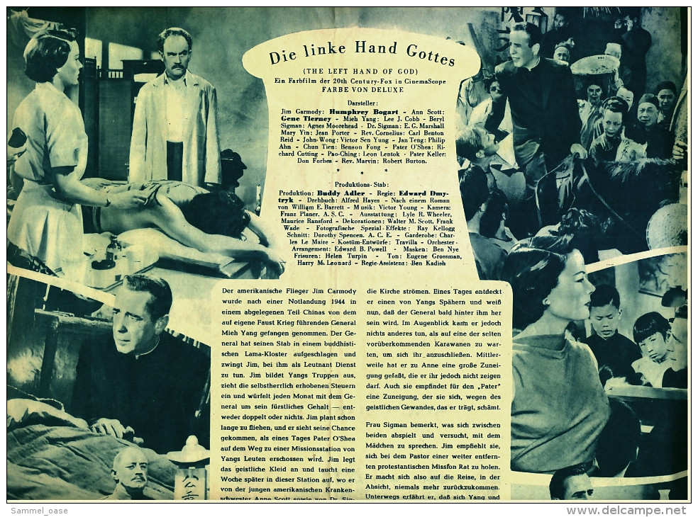 Das Neue Film-Programm Von Ca. 1955  -  "Die Linke Hand Gottes"  -  Mit Humphrey Bogart , Gene Tierney - Revistas