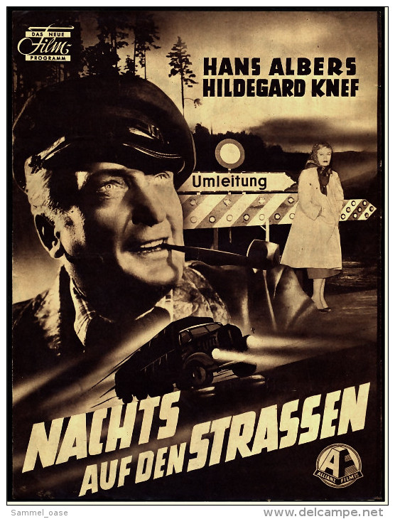 Das Neue Film-Programm Von Ca. 1952  -  "Nachts Auf Den Strassen"  -  Mit Hans Albers , Lucie Mannheim - Revistas