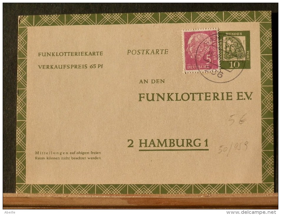 50/959  CP FUNLOTTERIEKARTE - Postcards - Used