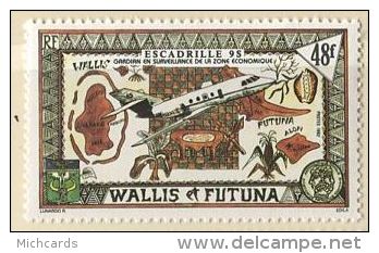 139 WALLIS Et FUTUNA 1992 - Carte Des Iles Avion Escadrille (Yvert 424) Neuf ** (MNH) Sans Trace De Charniere - Nuevos