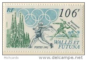 139 WALLIS Et FUTUNA 1992 - J O Ete Barcelone Lanceur Javelot (Yvert 426) Neuf ** (MNH) Sans Trace De Charniere - Unused Stamps